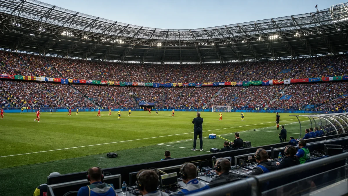 Illustrationsbild från en fotbollsarena under ett mästerskap.